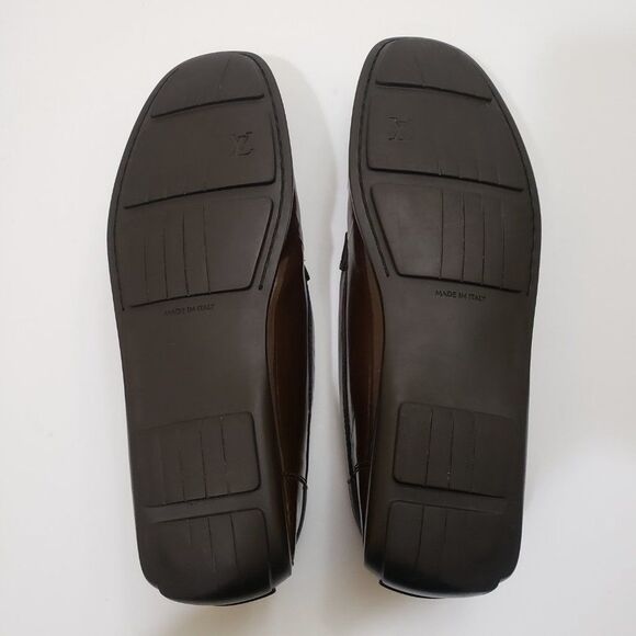 Louis Vuitton Brown Mini Lin Monogram Patent Loafers Size 41 - Picture 14 of 16